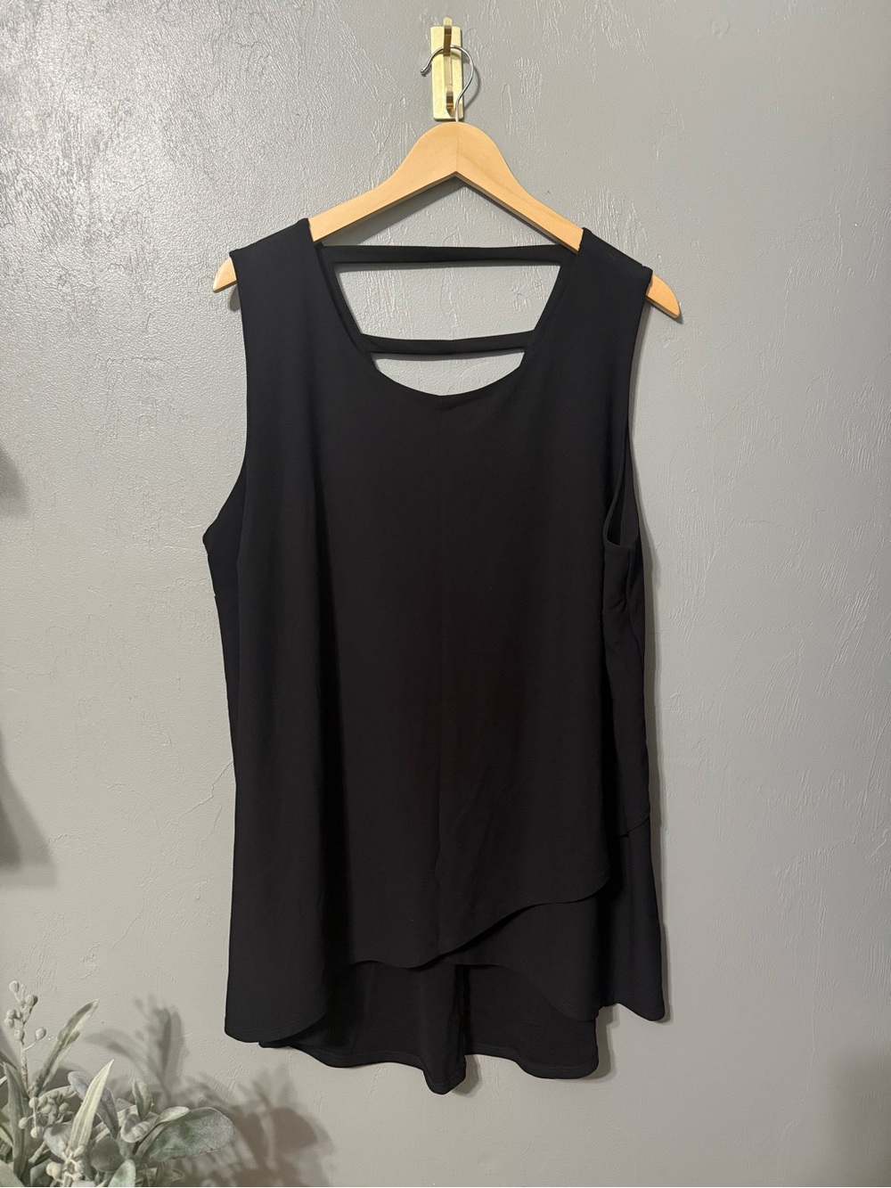 Worthington Black Layered Sleeveless Tank with Strappy Back